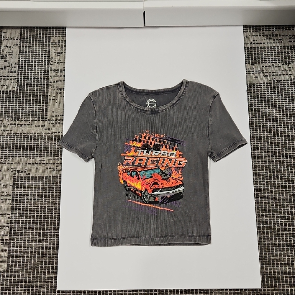 Y2K WomansRacing Graphic Tee - Gray